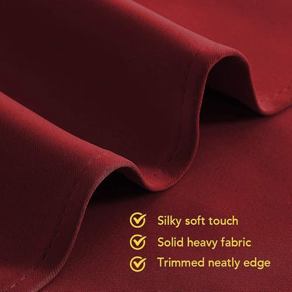NICETOWN Christmas Bedroom Curtains Blackout Draperies, Home Decorations Thermal Insulated Solid Grommet Top Blackout Drapes for Living Room (1 Pair, 42 x 54-Inch, Red)
