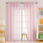 Blush Pink Sheer Curtains 90 Inches Long 2 Panels, Light Filtering Solid Sheer Curtains for Bedroom Living Room, Lightweight Soft Airy Voile Sheer Drapes, Dual Rod Pocket, 2x42Wx90L Inches