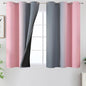 Estelar Textiler Pink and Grey Blackout Curtains 54 Inch Length, Light Blocking Gradient Drapes for Kitchen, Room Darkening Thermal Insulated Grommet Ombre Curtains for Bathroom,42Wx54L,2 Panels
