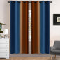 Yakamok Blackout Ombre Dark Blue and Burnt Orange Curtains-Gradient Room Darkening Curtain, Grommet Thermal Insulated Light Blocking Window Drapes Curtain for Living Room Bedroom,52 x 72 Inch,2 Panels