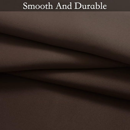 SimpleHome Ombre Curtains 52 x 63 Inch for Bedroom 2 Panels, Gradient Grey White to Brown Light Blocking Thermal Insulated Grommet Room Darkening Window Curtain/Drapes for Living Room