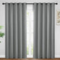 Yakamok Dove Grey Room Darking 84 Inch Length 2 Panel Sets for Livingroom Dining Room Darkening Thermal Insulated Bay Window Hotel Modern Elegant Black Out Sunblock Curtins/Bedroom,62 x 84 Inches