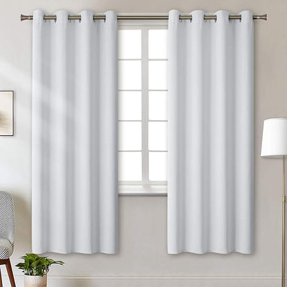BGment Room Darkening Curtains for Bedroom - Grommet Thermal Insulated Window Treatments Light Blocking Curtains for Living Room, Set of 2 Panels, Each 55 x 69 Inch, Greyish White