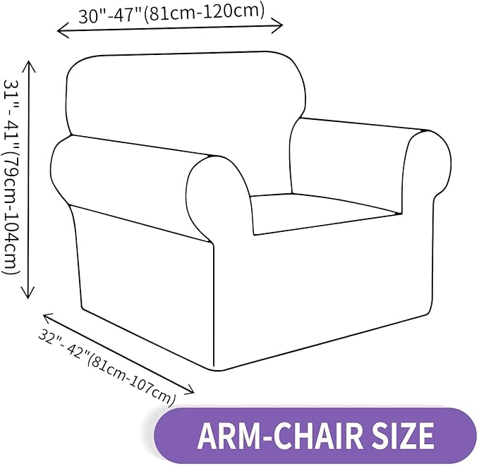 ZNSAYOTX Super Stretch Chair Slipcover (30"-47"), New Striped Sofa Chair Covers for Living Room, Dogs Pet Friendly Anti-Slip Chair Protector Spandex Armchair Slipcovers (Wine Red, Chair)