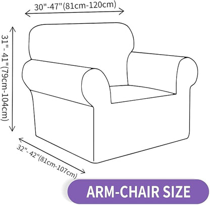 ZNSAYOTX Chair Cover with Arms (30"-47"), New Striped Sofa Chair Covers for Living Room, Dogs Pet Friendly Anti-Slip Chair Protector Spandex Armchair Slipcovers (Black, Chair)