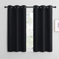 NICETOWN Blackout Draperies Window Curtain Panels, Autumn/Winter Thermal Insulated Solid Grommet Blackout Curtains/Drapes for Cafe (Set of 2, 42 inches by 50 inches, Black)