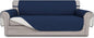 Easy-Going 4 Seater Sofa Slipcover Reversible Sofa Cover Water Resistant Couch Cover with Foam Sticks Elastic Straps Furniture Protector for Pets Children Dog Cat (XX-Large, Navy/Ivory)