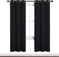 NICETOWN Bathroom Blackout Thermal Curtains and Drapes, Black Solid Thermal Insulated Grommet Blackout Drapery Panels for Window (2 Panels, 34 inches Wide by 72 inches Long, Black)