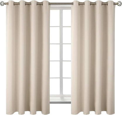 BGment Blackout Curtains - Grommet Thermal Insulated Room Darkening Bedroom and Living Room Curtains, Set of 2 Panels (46 x 54 Inch, Champagne)