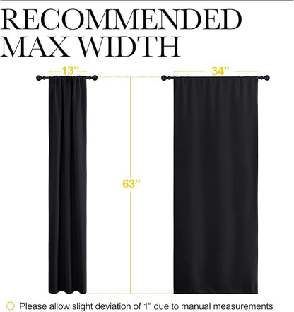 NICETOWN Black Out Curtain Panels for Kitchen - Energy Smart Decoration Thermal Insulating Blackout Drapes/Draperies for Small Window (2 Panels, 34 inches Wide by 63 inches Long)