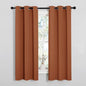 NICETOWN Blackout Curtain Panels for Girls Room, Nursery Essential Thermal Insulated Solid Grommet Top Blackout Drapes (Burnt Orange, 1 Pair, 34 x 63 Inch)