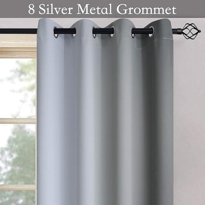 SimpleHome Ombre Room Darkening Curtains for Bedroom, Gradient Grey to Grey White Light Blocking Thermal Insulated Grommet Window Curtain/Drapes for Living Room,2 Panels, 70x84 inches Length
