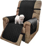 U-NICE HOME Recliner Chair Covers Reversible Quilted Water Repellent Pet Protectors with Elastic Straps (23''Recliner Small, Black/Black)