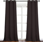 NICETOWN Blackout Thick Window Curtains - Thermal Insulated Grommet Drape Panels for Bedroom and Living Room (Brown, Set of 2, W42 x L90 per Panel)