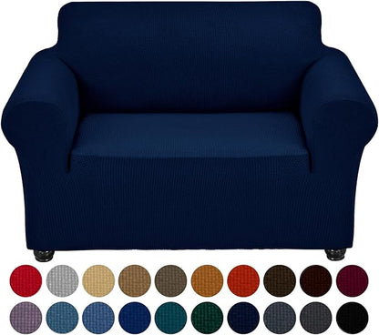 Joccun Stretch Chair Couch Cover,1-Piece Sofa Slipcover Spandex Jacquard Fabric Sofa Covers with Elastic Bottom,Washable Furniture Protector for Dogs,Cats,Kids(Armchair,Navy)