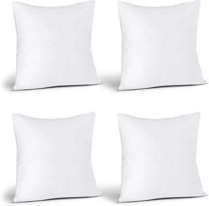 Utopia Bedding Throw Pillows (Set of 4, White) – 22 x 22 Inches Down Alternative Pillows for Bed, Sofa, and Couch - Fluffy Decorative Stuffer Pillow for Indoors & Outdoors