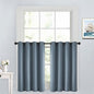Yakamok Soild Small Window Curtains,Grommet Thermal Insulated Privacy Curtains and Drapes Room Darkening Shades Decent Decor for Kitchen Camper Closet(2 Panels,Stone Blue,52x36 Inch)