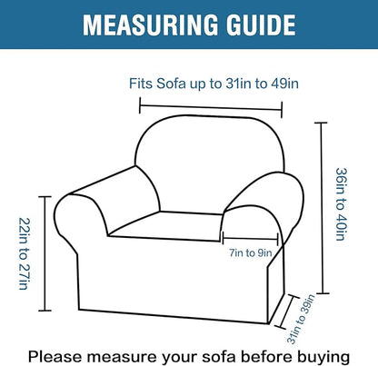 H.VERSAILTEX Stretch Velvet Armchair Cover Couch Covers 1 Cushion Chair Slipcover for Living Room Furniture Cover Crafted from Thick Comfy Rich Velour (Chair 31"-49", Navy)