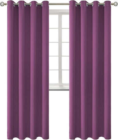BGment Room Darkening Curtains 84 Inches Long - Grommet Thermal Insulated Drapes Window Treatment Curtains for Bedroom, 2 Panels, 52 x 84 Inch, Eggplant Purple