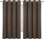 LEMOMO Chocolate Brown Blackout Curtains 66 x 63 Inch Length/Set of 2 Curtain Panels/Thermal Insulated Room Darkening Blackout Curtains for Bedroom