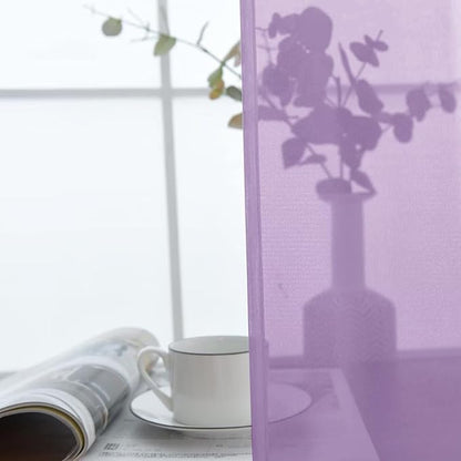 SpaceDresser Lavender Sheer Curtains 4 Panels Rod Pocket Semi-Sheer Curtain 45 Inches Long Light Filtering Voile Window Drapes for Bedroom Living Room Kitchen, Each 52W x 45L