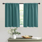 RYB HOME Short Teal Blackout Curtains for Small Bedroom Window, Insulating UV Blocking Drapes for Kitchen Cafe Basement Garage, Privacy Tiers for Bathroom Window, Width 42 by Length 36, Set of 2
