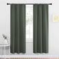 NICETOWN Bedroom Curtains Blackout Draperies - All Season Thermal Insulated Solid Rod Pocket Top Blackout Curtains/Drapes for Kid's Room (Dark Mallard, 1 Pair, 34 x 72 Inch)