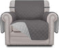 Easy-Going Chair Sofa Slipcover Reversible Sofa Cover Water Resistant Couch Cover Furniture Protector Cover with Elastic Straps for Pets Kids Children Dog Cat (Chair, Gray/Light Gray)