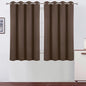 LEMOMO Blackout Curtains 66 x 54 Inch Long Chocolate Curtains Set of 2 Panels Room Darkening Curtains for Bedroom and Living Room