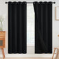 SimpleHome 100% Blackout Curtains for Bedroom,Thermal Insulated Black Grommet Window Drapes Room Darkening Curtains for Living Room with Black Back,52 x 72 Inch,2 Panels