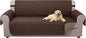 U-NICE HOME Reversible Sofa Cover Couch Cover for Dogs with Elastic Straps Water Resistant Furniture Protector for Pets Couch Cover for 3 Cushion Couch (Sofa, Chocolate/Taupe)
