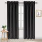 DWCN Blackout Curtains for Bedroom – Thermal Insulated Energy Saving Drapes for Living Room, Black, W 38 x L 84 Inch, Set of 2 Rod Pocket Curtain Panels