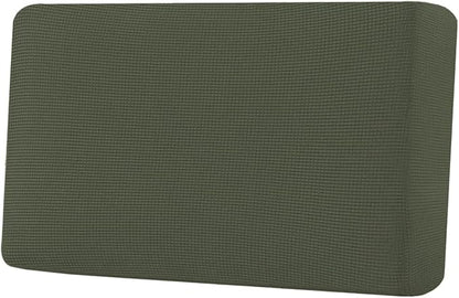 H.VERSAILTEX Super Stretch Individual Seat Cushion Covers Sofa Covers Couch Cushion Covers Slipcover Sets Thick Jacquard Textured Twill Fabric (1 Piece Loveseat Cushion Cover, Olive)