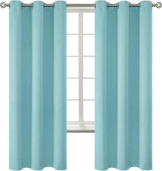 BGment Blackout Curtains - Grommet Thermal Insulated Room Darkening Bedroom and Living Room Curtains, Set of 2 Panels (42 x 72 Inch, Baby Blue)