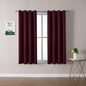 ChrisDowa Grommet Blackout Curtains for Bedroom and Living Room - 2 Panels Set Thermal Insulated Room Darkening Curtains (Burgundy Red, 52W x 63L)