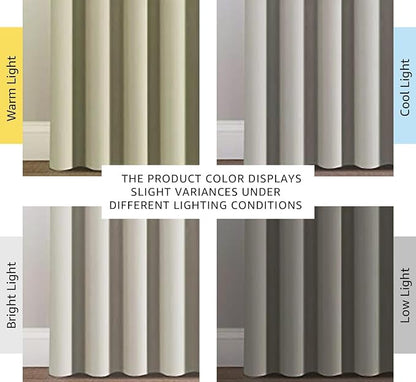 H.VERSAILTEX Blackout Curtains for Sliding Glass Door Room Divider Curtains Noise Reduce Curtain Panel Portable Window Screen Sliding Partition, W180 x L96 inches/8' Tall by 15' Wide, Ivory/Cream
