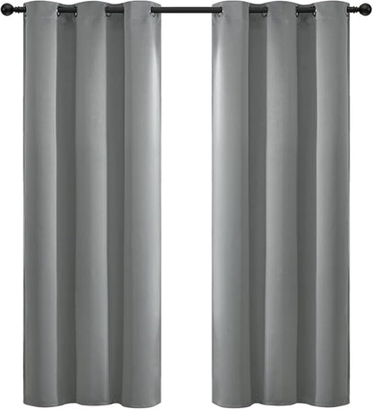 Yakamok Dove Grey Room Darking for Livingroom Dining Room Darkening Thermal Insulated Bay Window Hotel Modern Elegant Black Out Sunblock Curtins/Bedroom, 42 x 72 Inches, 2 Panel Sets