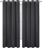 LEMOMO Blackout Curtains 52 x 90 inches Long Dark Grey Curtains Set of 2 Panels Thermal Insulated Room Darkening Curtains for Bedroom