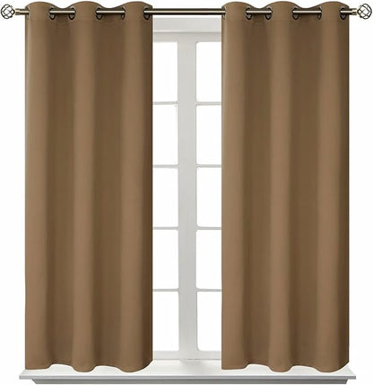 BGment Blackout Curtains for Living Room - Grommet Thermal Insulated Room Darkening Curtains for Bedroom, 2 Panels of 38 x 54 Inch, Taupe