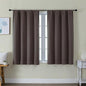 Simplebrand Ava Chocolate Short Blackout Curtains for Bedroom 45 Inches Long 2 Panels Set, Solid Thermal Insulated, Energy Saving Window Treatment Curtains Blackout Drapes, W40 x L45 Inch, Chocolate