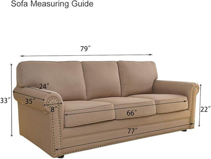 PureFit Super Stretch Sofa Slipcover – Spandex Non Slip Soft Couch Sofa Cover, Washable Furniture Protector with Non Skid Foam and Elastic Bottom for Kids, Pets （Sofa, Navy）