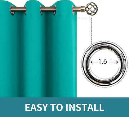 BGment Room Darkening Curtains 108 Inches Long - Grommet Thermal Insulated Drapes Window Treatment Curtains for Bedroom, 2 Panels, 52 x 108 Inch, Teal