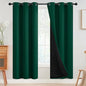 SimpleHome 100% Blackout Curtains for Bedroom,Thermal Insulated Dark Green Grommet Window Drapes Room Darkening Curtains for Living Room with Black Back,42 x 72 Inch,2 Panels