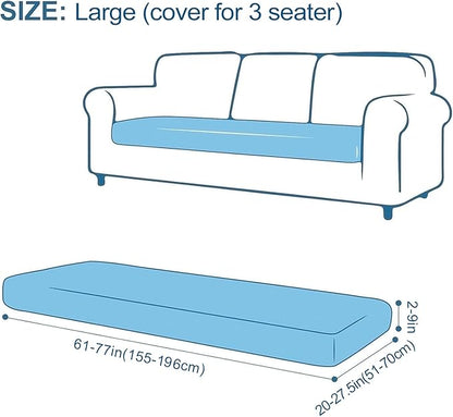 Smiry Printed Couch Cushion Covers, Stretch Soft Couch Covers for Sofa, Washable Non-Slip Sofa Slipcover Furniture Protector for Indoor and Outdoor (Large, Mocha)