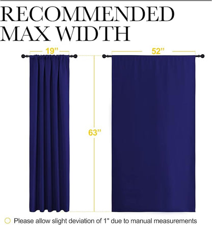 NICETOWN Curtains Blackout Draperies - Modern Design Thermal Insulated Solid Rod Pocket Top Blackout Drapes for Kid's Bedroom, Window Coverings (Navy Blue, 1 Pair, 52 x 63 inches)