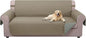 U-NICE HOME 4 Seater Sofa Cover 91 Inch Large Couch Covers for 4 Cushion Couch with Elastic Straps Water Resistant Furniture Protector Cover for Pets Cat (Sofa XX-Large, Khaki/Light Grey)