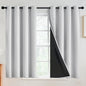 SimpleHome 100% Blackout Curtains for Bedroom,Thermal Insulated White Grommet Window Drapes Room Darkening Curtains for Living Room with Black Back,52 x 54 Inch,2 Panels