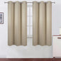 LEMOMO Blackout Curtains 40 x 63 inch/Beige Curtains Set of 2 Panels/Thermal Insulated Room Darkening Bedroom Curtains