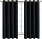 BGment Black Blackout Curtains for Bedroom - Grommet Thermal Insulated Room Darkening Block Out Curtains for Living Room, Set of 2 Panels, 52 x 63 Inch
