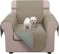 U-NICE HOME Recliner Chair Covers Reversible Chair Cover Pet Covers for Dogs with Elastic Straps Water Resistant Diamond Quilted (23''Armchair, Khaki/Light Grey)
